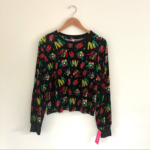 Ugly Christmas Sweater Crop Top - Picture 3 of 10